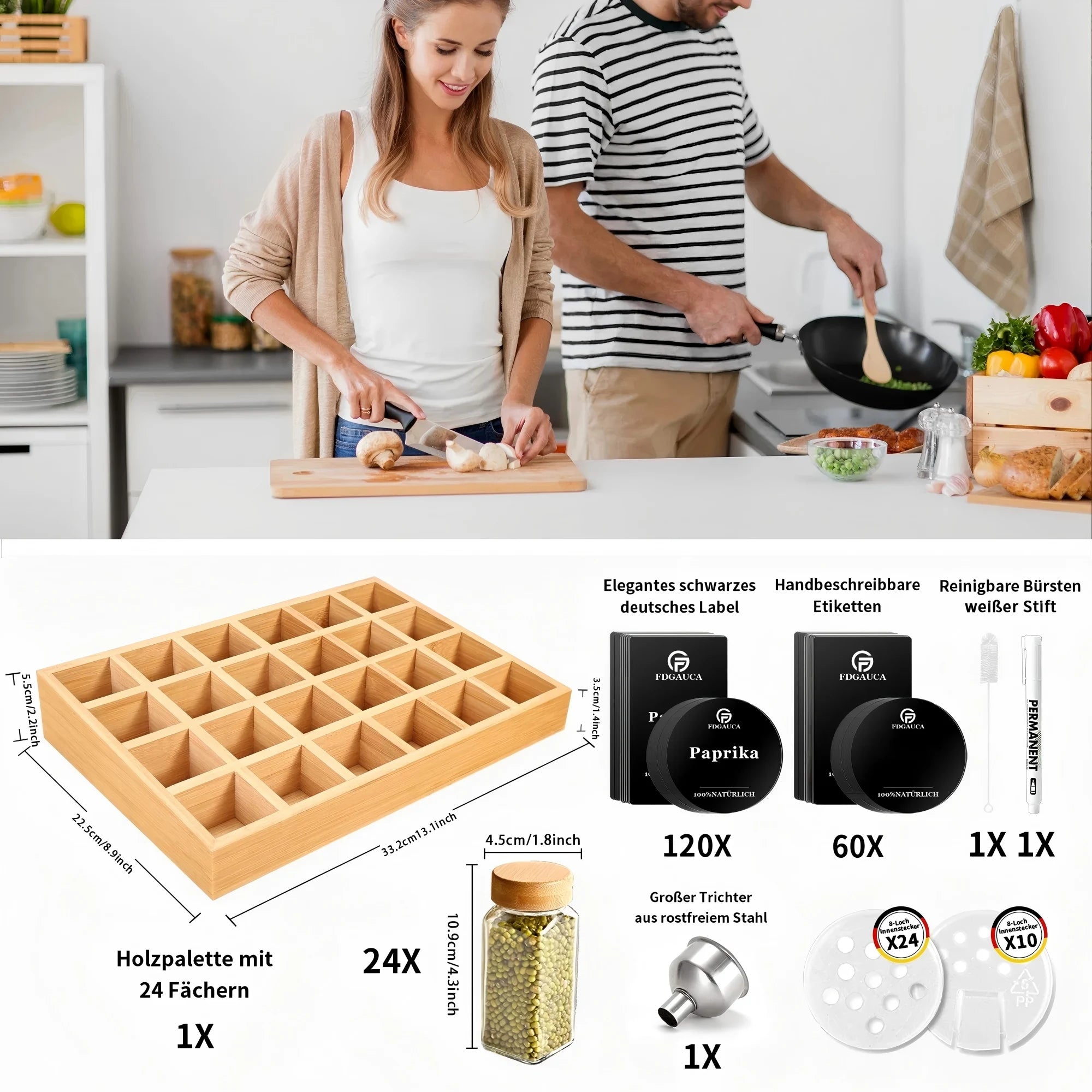 Spice Rack & Jar Set