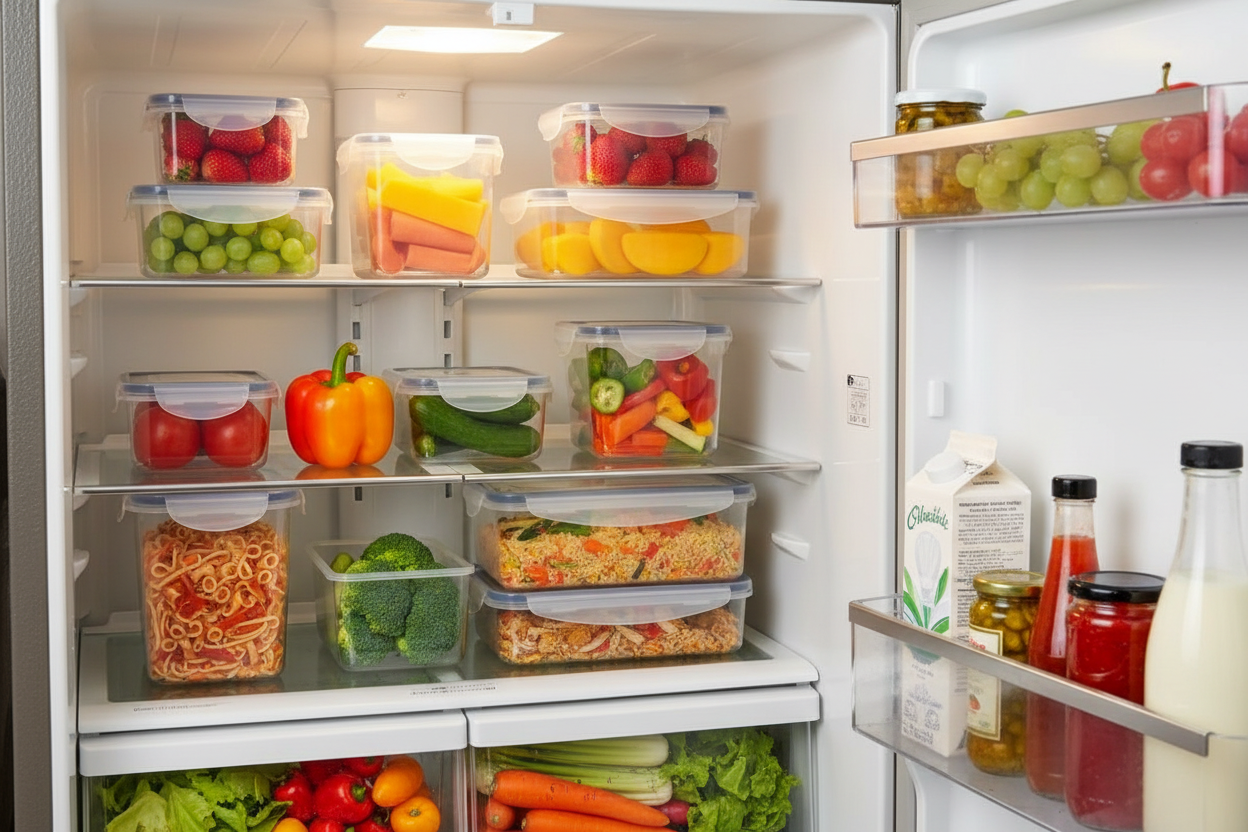 Contenitori airtight nel frigo