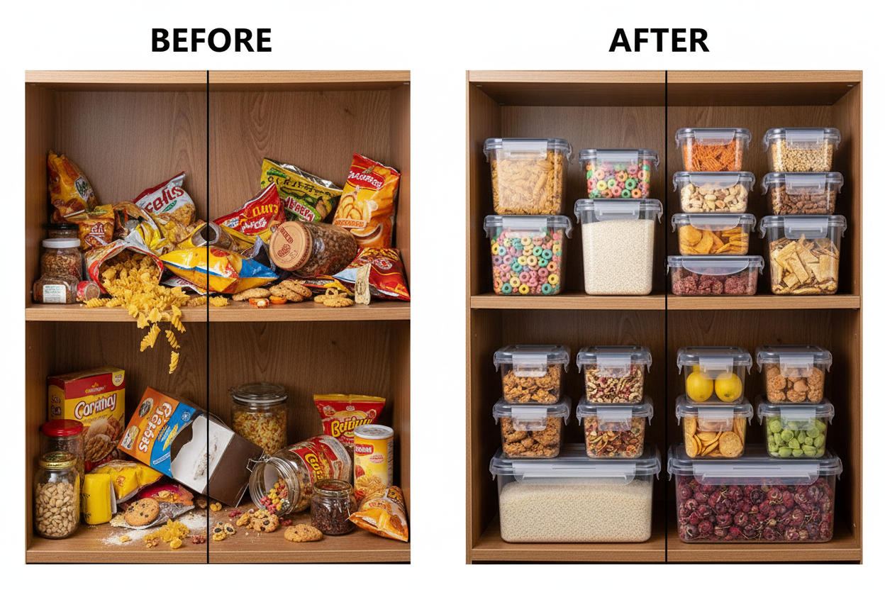 Before & After - dispensa organizzata
